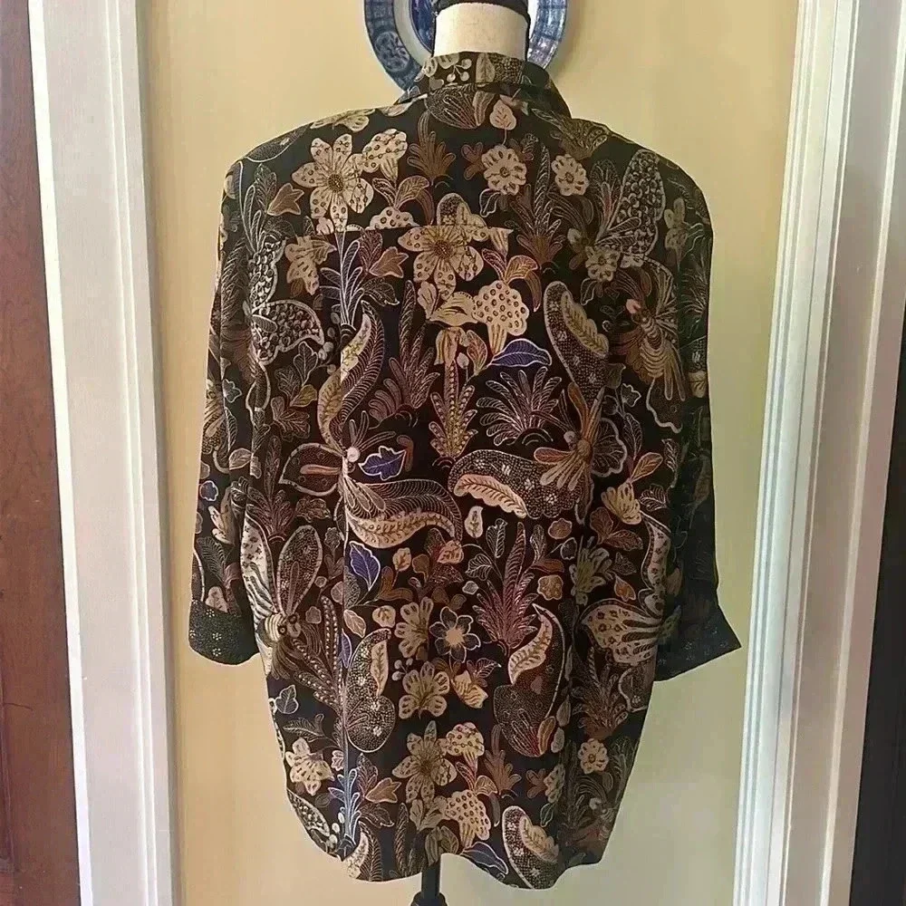 Christian Dior | 80’s Vintage 100% Silk Open Front Lightweight Jacket/Blazer
